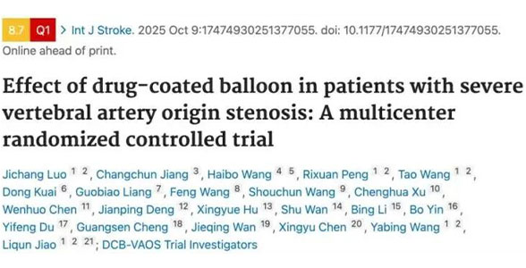 成果发表|焦力群/王亚冰教授团队:国际首个椎开口狭窄药物球囊多中心 RCT:疗效获证实